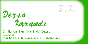 dezso karandi business card